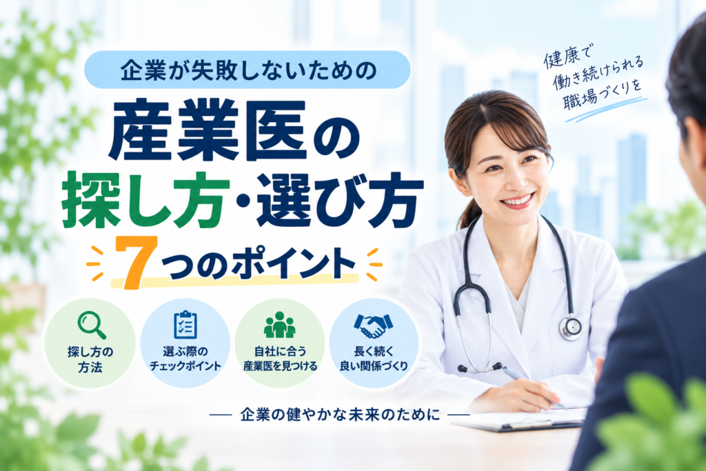 産業医の探し方・選び方を解説